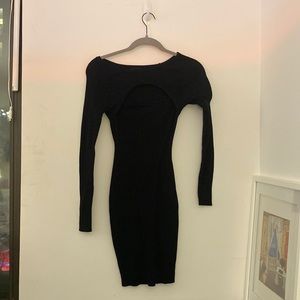 Windsor Black Cutout Ribbed Dress